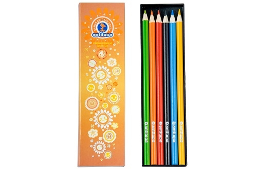 Набор 6 карандашей с тиснением в полноцветной коробке