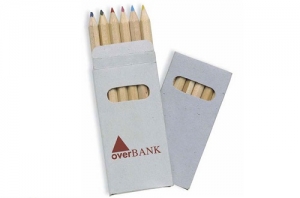 Набор 6 маленьких карандашей с лого на коробке