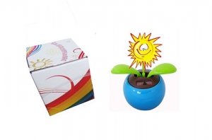 Цветок на солнечной баттарейке с логотипом