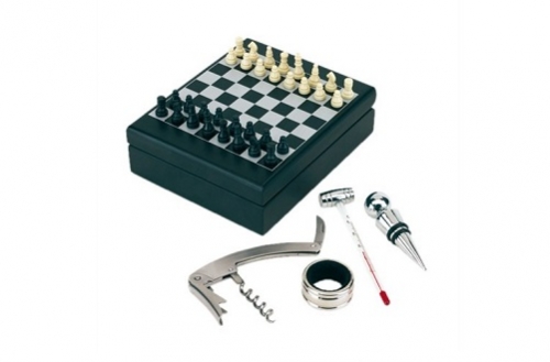 Винный набор 4 предмета с шахматами